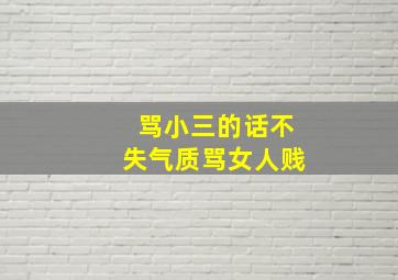 骂小三的话不失气质骂女人贱