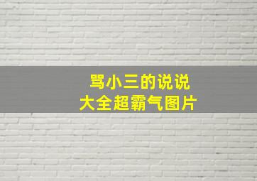 骂小三的说说大全超霸气图片