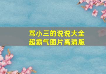 骂小三的说说大全超霸气图片高清版