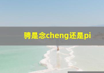 骋是念cheng还是pi