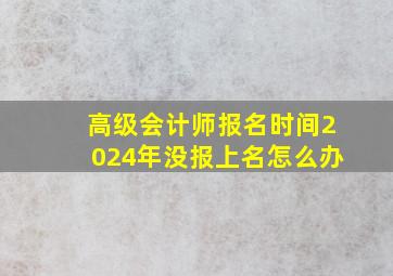 高级会计师报名时间2024年没报上名怎么办