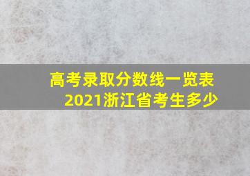 高考录取分数线一览表2021浙江省考生多少