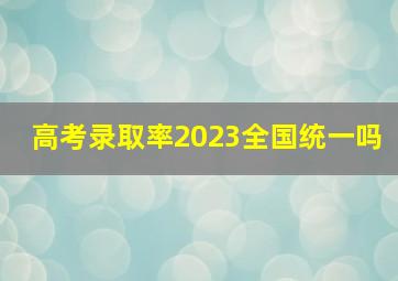 高考录取率2023全国统一吗