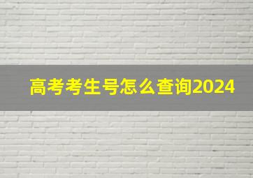 高考考生号怎么查询2024