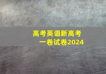 高考英语新高考一卷试卷2024