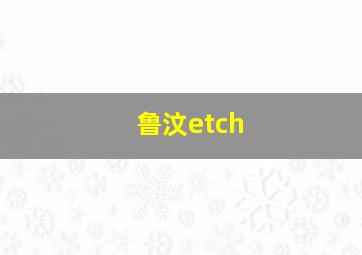 鲁汶etch