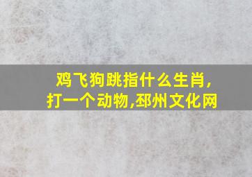 鸡飞狗跳指什么生肖,打一个动物,邳州文化网