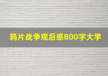 鸦片战争观后感800字大学