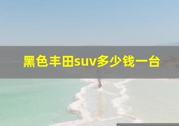 黑色丰田suv多少钱一台