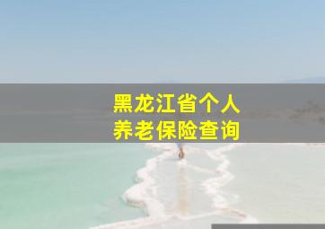 黑龙江省个人养老保险查询