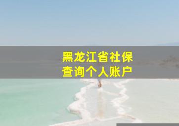 黑龙江省社保查询个人账户