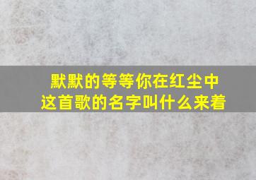 默默的等等你在红尘中这首歌的名字叫什么来着