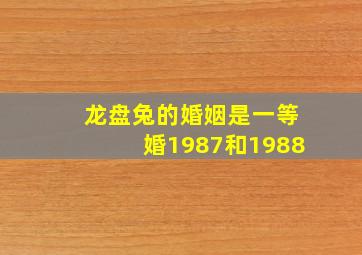 龙盘兔的婚姻是一等婚1987和1988