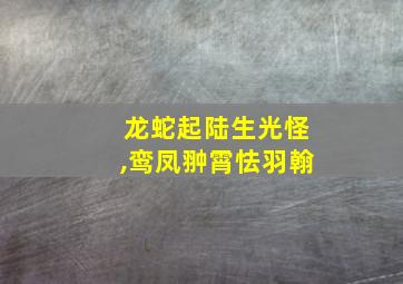 龙蛇起陆生光怪,鸾凤翀霄怯羽翰